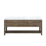 Lexora Norwalk 80 inch W Grey Oak Double Sink Vanity Cabinet and Carrara Marble Top