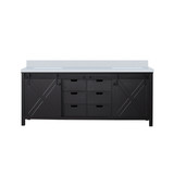 Lexora Marsyas 80 inch W Brown Double Sink Vanity Cabinet and Cultured Marble Countertop