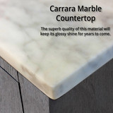 Lexora Jacques 80 in. W Distressed Grey Double Sink Vanity Cabinet, Carrara Marble Top, and Faucet Set