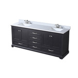 Lexora Dukes 80 in. W Espresso Double Sink Vanity Cabinet, Cultured Marble Top, and Faucet Set