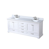 Lexora LVD80DA301 Dukes 80 in. W White Double Sink Vanity Cabinet, Cultured Marble Top, and Faucet Set