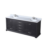 Lexora LVD80DG201 Dukes 80 in. W Espresso Double Sink Vanity Cabinet, White Quartz Top, and Faucet Set