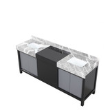 Lexora Zilara 80 inch W Black and Grey Double Sink Vanity Cabinet and Castle Grey Marble Top