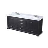 Lexora LVD80DG101 Dukes 80 in. W Espresso Double Sink Vanity Cabinet, Carrara Marble Top, and Faucet Set