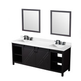 Lexora  LVM80DC311 Marsyas 80 in W x 22 in D Brown Double Bath Vanity, Cultured Marble Countertop, Faucet Set and 30 in Mirrors