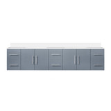 Lexora LVG84DB300 Geneva 84 in. W Dark Grey Wall Mount Double Sink Vanity Cabinet and Cultured Marble Top