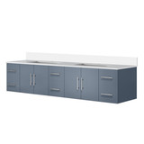 Lexora LVG84DB300 Geneva 84 in. W Dark Grey Wall Mount Double Sink Vanity Cabinet and Cultured Marble Top