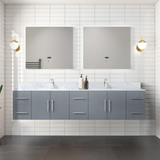 Lexora  LVG84DB101 Geneva 84 in. W x 22 in. D Dark Grey Double Bath Vanity, Carrara Marble Top, and Faucet Set