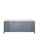 Lexora Jacques 84 in. W Dark Grey Bath Vanity Cabinet and Cultured Marble Top