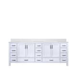 Lexora Jacques 84 in. W White Bath Vanity Cabinet and Cultured Marble Top