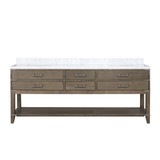 Lexora LVN84DR100 Norwalk 84 inch W Grey Oak Double Sink Vanity Cabinet and Carrara Marble Top