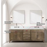 Lexora  LVL84DR100 Laurel 84 in W x 22 in D Grey Oak Double Bath Vanity and Carrara Marble Top