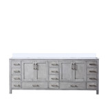Lexora LVJ84DD300 Jacques 84 in. W Distressed Grey Bath Vanity Cabinet and Cultured Marble Top