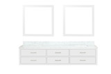 Lexora Castor 84 inch W White Double Sink Wall Hung Vanity Cabinet, Carrara Marble Top, and 36 in Mirrors