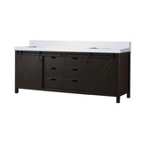 Lexora Marsyas 84 inch W Brown Double Sink Vanity Cabinet and Cultured Marble Countertop
