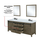 Lexora  LVM84DK300 Marsyas 84 in W x 22 in D Rustic Brown Double Bath Vanity and Cultured Marble Countertop