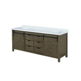 Lexora Marsyas 84 inch W Rustic Brown Double Sink Vanity Cabinet and Cultured Marble Countertop