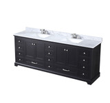 Lexora LVD84DG101 Dukes 84 in. W Espresso Double Sink Vanity Cabinet, Carrara Marble Top, and Faucet Set