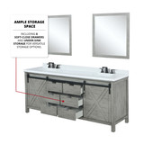 Lexora  LVM84DH301 Marsyas 84 in W x 22 in D Ash Grey Double Bath Vanity, Cultured Marble Countertop and Faucet Set