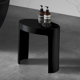 ALFI Black Matte Solid Surface Resin Bathroom / Shower Stool - ABST66BM