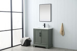 Vanity Art VA5030-VG 30" Single Sink Bathroom Vanity with Ceramic Sink & Top - Vintage Green