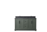 Vanity Art VA5060-DVG 60" Double Sink Bathroom Vanity with Engineered Marble Top & Backsplash - Vintage Green