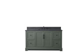 Vanity Art 60" Single Sink Bathroom Vanity with Engineered Marble Top & Backsplash - Vintage Green - VA5060-SVG