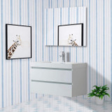 Vanity Art VA6036W 36 Inch Wall Hung Single Sink Bathroom Vanity With Resin Top - White