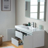 Vanity Art VA6048WL 48 Inch LED Lighted Wall Hung Single Sink Bathroom Vanity With Resin Top - White
