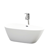 Vanity Art  VA6515-S-MB 59" x 29.5" Freestanding Acrylic Soaking Bathtub - White/Matte Black Trim
