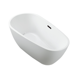 Vanity Art 59" x 29.5" Freestanding Acrylic Soaking Bathtub - White/Oil Rubbed Bronze Trim - VA6515-S-ORB