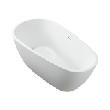 Vanity Art 59" x 29.5" Freestanding Acrylic Soaking Bathtub - Pure White - VA6515-S-PW