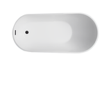 Vanity Art VA6522-L-ORB 67" x 32" Freestanding Acrylic Soaking Bathtub - White/Oil Rubbed Bronze Trim