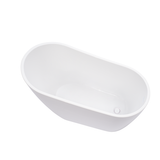 Vanity Art 55" x 28" Freestanding Acrylic Soaking Bathtub - Pure White - VA6522-S-PW