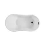 Vanity Art VA6525-ORB 54" x 28" Freestanding Acrylic Soaking Bathtub - White/Oil Rubbed Bronze Trim
