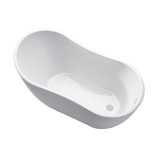 Vanity Art 54" x 28" Freestanding Acrylic Soaking Bathtub - Pure White - VA6525-PW