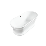 Vanity Art 67" x 31" Freestanding Acrylic Soaking Bathtub - White/Oil Rubbed Bronze Trim - VA6610-L-ORB