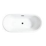 Vanity Art VA6610-L-ORB 67" x 31" Freestanding Acrylic Soaking Bathtub - White/Oil Rubbed Bronze Trim