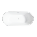 Vanity Art 67" x 31" Freestanding Acrylic Soaking Bathtub - Pure White - VA6610-L-PW