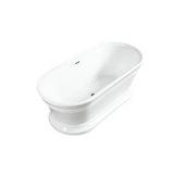 Vanity Art  VA6610-S-BN 59" x 30" Freestanding Acrylic Soaking Bathtub - White/Brushed Nickel Trim