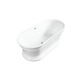Vanity Art VA6610-S-BN 59" x 30" Freestanding Acrylic Soaking Bathtub - White/Brushed Nickel Trim