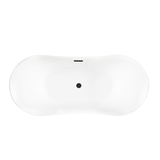 Vanity Art VA6805-ORB 67" x 31" Freestanding Acrylic Soaking Bathtub - White/Oil Rubbed Bronze Trim