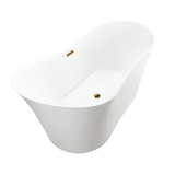 Vanity Art VA6805-TG 67" x 31" Freestanding Acrylic Soaking Bathtub - White/Titanium Gold Trim