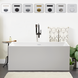 Vanity Art  VA6813B-L-PW 67" x 32" Freestanding Acrylic Soaking Bathtub - Pure White