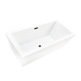 Vanity Art  VA6814-L-ORB 67" x 32" Freestanding Acrylic Soaking Bathtub - White/Oil Rubbed Bronze Trim