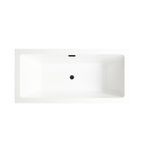 Vanity Art VA6814-L-ORB 67" x 32" Freestanding Acrylic Soaking Bathtub - White/Oil Rubbed Bronze Trim