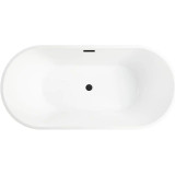 Vanity Art VA6815-L-ORB 67" x 32" Freestanding Acrylic Soaking Bathtub - White/Oil Rubbed Bronze Trim