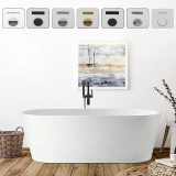 Vanity Art 67" x 32" Freestanding Acrylic Soaking Bathtub - Pure White - VA6815-L-PW