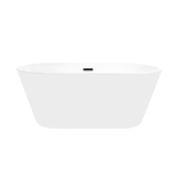 Vanity Art 59 x 29.5 Freestanding Acrylic Soaking Bathtub - White/Oil Rubbed Bronze Trim - VA6815-NSW-ORB