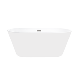 Vanity Art 54'' x 29'' Freestanding Acrylic Soaking Bathtub - White/Brushed Nickel Trim - VA6815-NXSW-BN